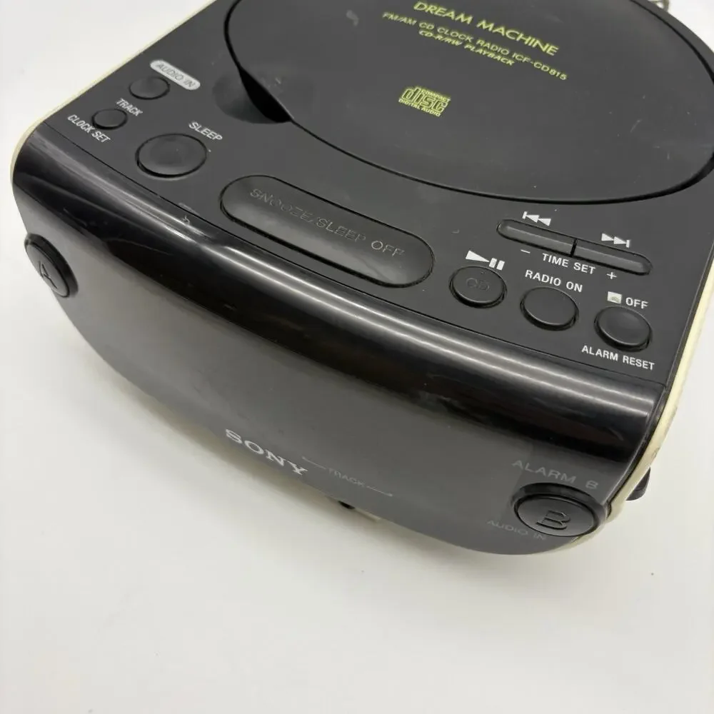 Sony Dream Machine CD Player Alarm Clock AM/FM Radio ICF-CD815 Tested Works